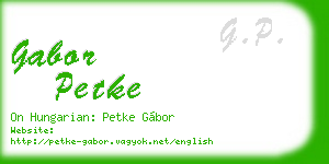 gabor petke business card